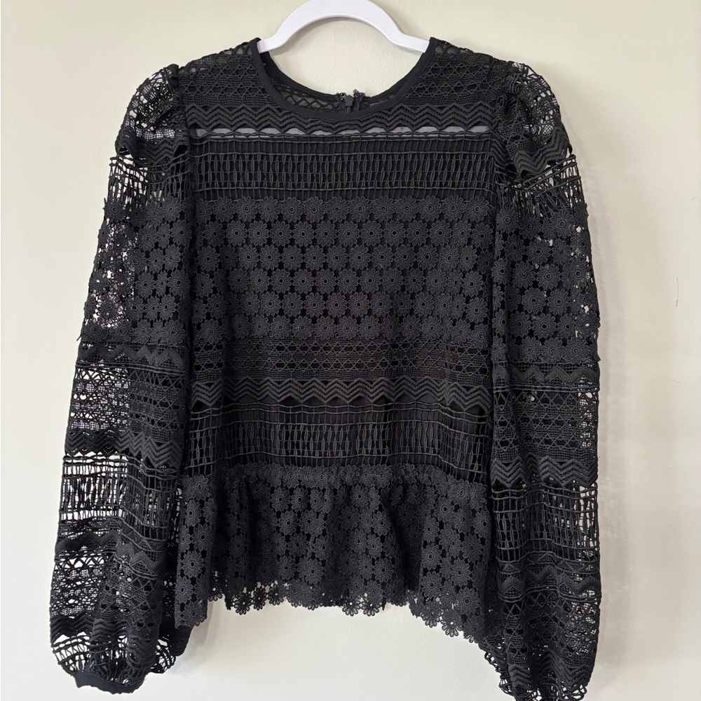 Express Black Lace Blouse